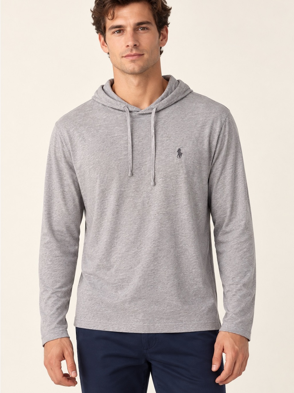 Polo by Ralph Lauren Heather Gray Hooded Long-Sleeve Tee